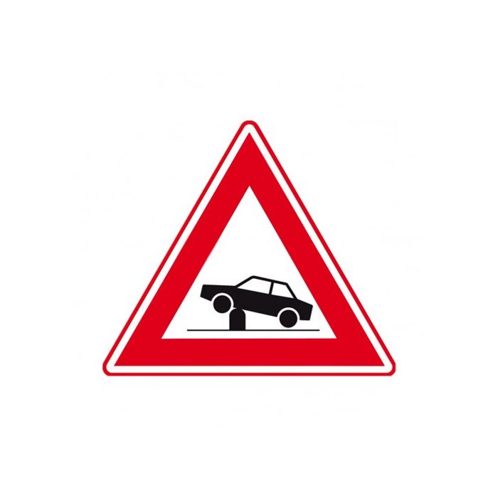 Verkeersbord J39 - Waarschuwing voor elektrische in- en uitschuifbare paal (poller of inzinkbare paal)