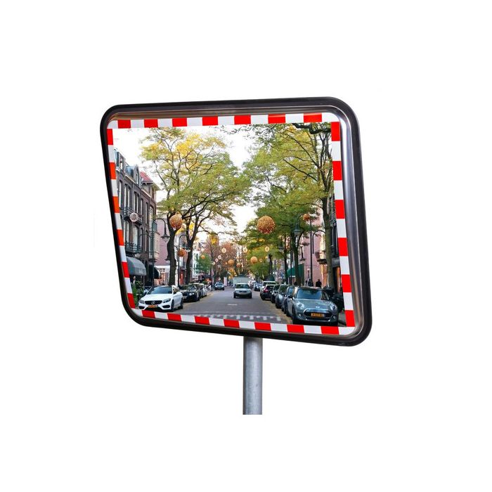 Verkeersspiegel RVS 80x100 cm, beugel 48-90 mm - productfoto JISLON