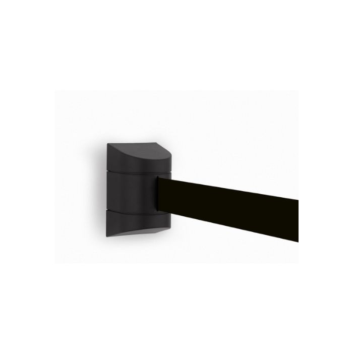 Wandcassette zwart met uittrekbaar lint 4,60 meter, kleur lint zwart