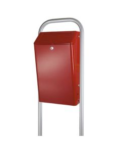 Buitenafvalbak gepoedercoated aluminium met pushklep, inhoud 50 liter, kleur bordeaux