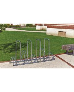 Fietsenrek voor 5 fietsen, 2 niveaus naast elkaar met anti-diefstalbeugels