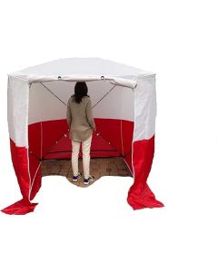 Lastent, werktent, montagetent, kleur wit/rood, 180x180x190 cm