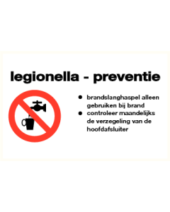 Tekstbord Legionella-Preventie
