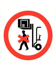 Pictogram Verboden onder vorklast door te lopen
