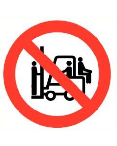 Pictogram Verboden op heftruck mee te rijden