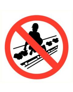 Pictogram Verboden op transportband te zitten