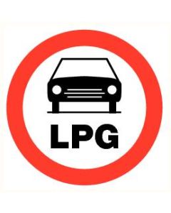 Pictogram Verboden voor auto's met LPG