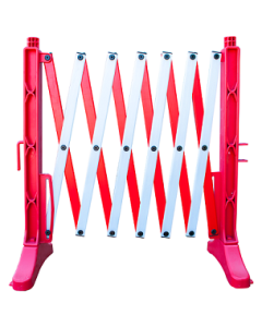 Schaarhek PE uittrekbaar tot circa 3,50 meter, kleur rood/wit