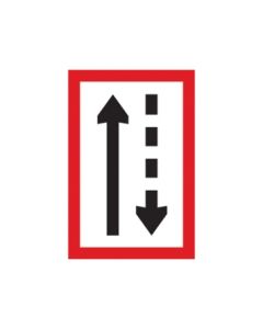 Scheepvaartbord B.3a / Verplichting zich aan de bakboordzijde van het vaarwater te houden