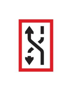 Scheepvaartbord B.4a / Verplichting zich naar de bakboordzijde van het vaarwater te begeven