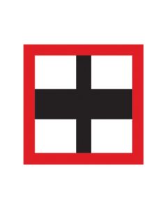 Scheepvaartbord B.9b / Verplichting niet het hoofdvaarwater over te steken, indien daardoor schepen op het hoofdvaarwater zouden worden genoodzaakt hun koers of snelheid te wijzigen