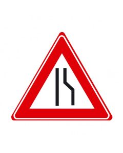 Verkeersbord J18 - Waarschuwing rijbaanversmalling rechts