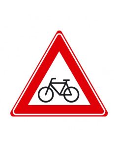 Verkeersbord J24 - Waarschuwing fietsers en bromfietsers