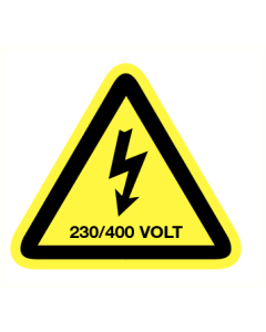 Waarschuwing 230 / 400 volt