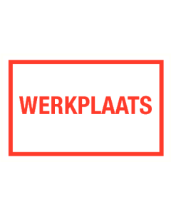 Tekstbord Werkplaats