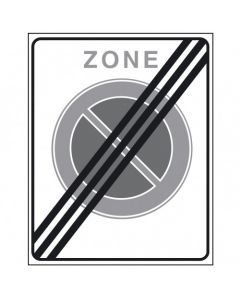 Verkeersbord E01ze, Parkeerverbod, einde zone