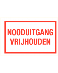 NOODUITGANG VRIJHOUDEN