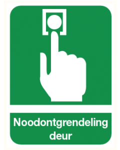 Pictogram Noodontgrendeling deur