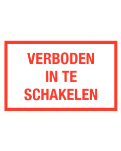 Verboden in te schakelen