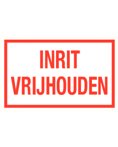 Inrit vrijhouden