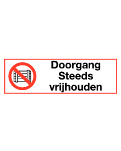 Doorgang steeds vrijhouden