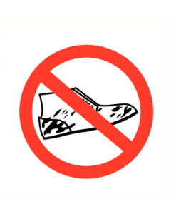 Verboden toegang met vervuilde schoenen