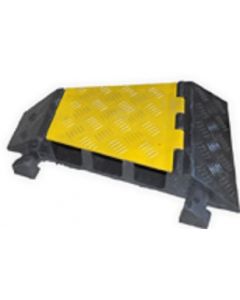 Hoekstuk Links voor kabeldrempel rubber met plastic klep 30 x 50 x 7 cm