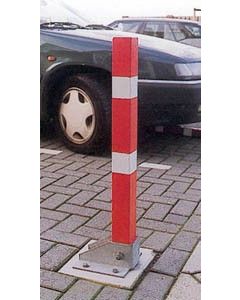 Anti-parkeerpaal rood/wit zonder betonpoer