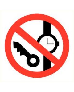 Pictogram Horloge / sleutel verboden