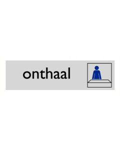 Deurbordje "Onthaal", 165 x 45 mm, alu-look