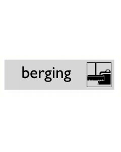 Deurbordje "Berging", 165 x 45 mm, alu-look
