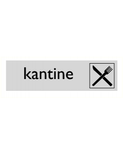 Deurbordje "Kantine", 165 x 45 mm, alu-look