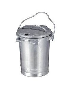 Staalverzinkte afvalbak 35 liter met beugel