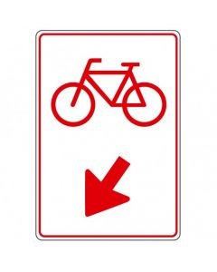 Verkeersbord D102, Gebod voor fietser het bord te passeren aan de zijde die de pijl aangeeft