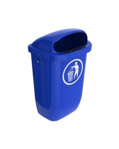 Buiten afvalbak DIN-PK 50 liter, kleur blauw