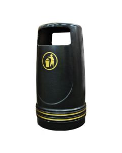 UV-bestendige afvalbak Merlin 90 liter, kleur geel/zwart