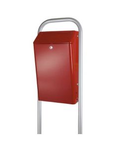 Buitenafvalbak gepoedercoated aluminium met pushklep, inhoud 50 liter, kleur bordeaux