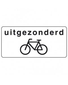 Onderbord OB52, uitgezonderd fietsers