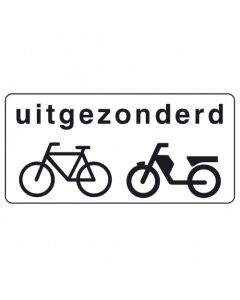 Onderbord OB54, uitgezonderd fietsers en bromfietsers