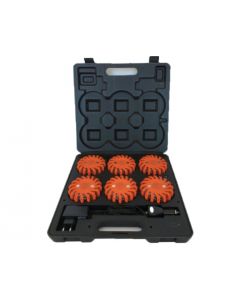 Rotor Light 6 stuks met oranje led licht en koffer