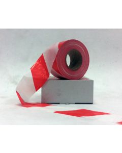 Afzetlint standaard 100 meter x 8 cm, rood/wit