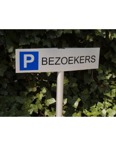 Parkeerbord Bezoekers 12.5x50 cm