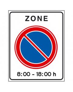 Verkeersbord E01zbt, Begin zone parkeerverbod, inclusief tijdvenster