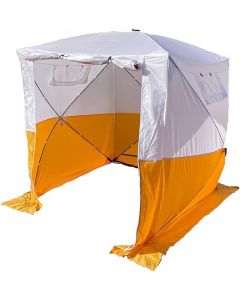 Lastent, werktent, montagetent, kleur wit/oranje, 180x180x190 cm