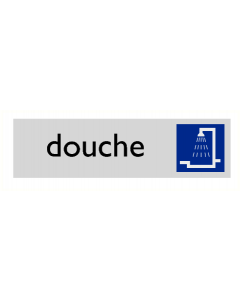 Deurbordje "Douche", 165 x 45 mm, alu-look