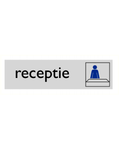 Deurbordje "Receptie", 165 x 45 mm, alu-look