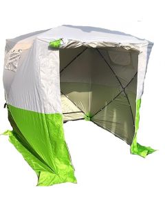 Lastent, werktent, montagetent, kleur wit/groen, 180x180x190 cm