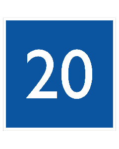 Scheepvaartbord E.5.1 / Toestemming ligplaats te nemen tot ten hoogste het aantal aangegeven meters.