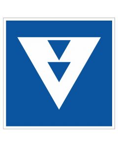 Scheepvaartbord E.5.10 / Toestemming ligplaats te nemen (ankeren en meren) uitsluitend voor andere schepen dan duwvaart die twee blauwe kegels of twee blauwe lichten moeten voeren, aan de zijde van de vaarweg waar het bord is geplaatst