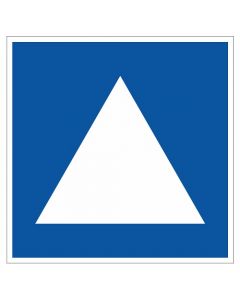 Scheepvaartbord E.5.4 / Toestemming ligplaats te nemen (ankeren en meren) uitsluitend voor duwvaart die geen blauwe kegels of lichten behoeft te voeren, aan de zijde van de vaarweg waar het bord is geplaatst